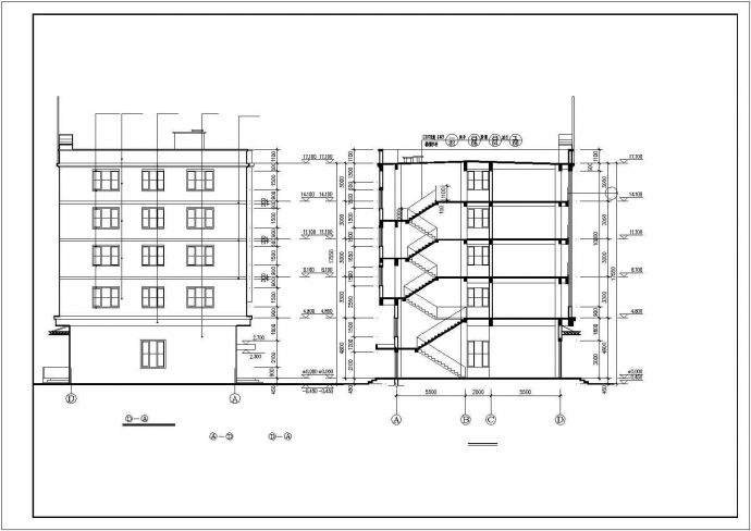 无锡市惠山区某市政单位5层框架结构办公楼全套建筑设计CAD图纸_图1