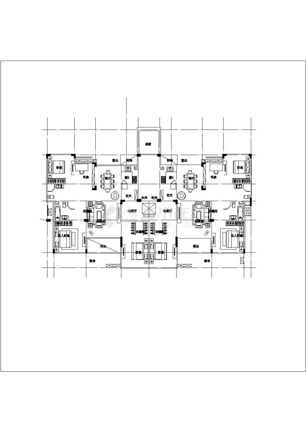 重庆市秦澜花园小区7层框混结构住宅楼平面设计CAD图纸（含地下1层）-图一