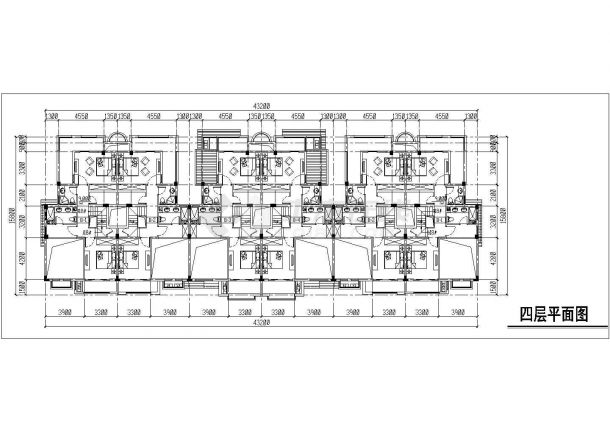 深圳锦椿花园小区2700平米4层框混结构住宅楼全套建筑设计CAD图纸-图二