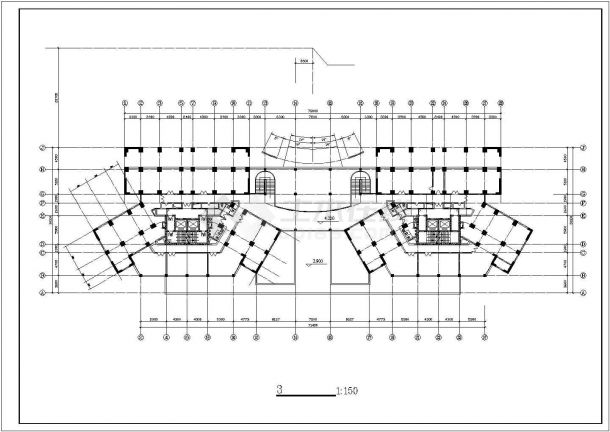 广州市金色家园小区4栋30层剪力墙结构住宅楼全套平面设计CAD图纸-图一