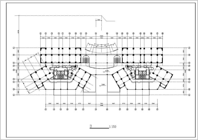 广州市金色家园小区4栋30层剪力墙结构住宅楼全套平面设计CAD图纸_图1