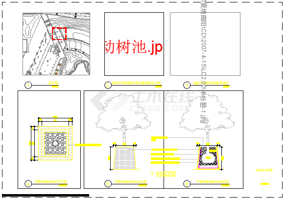 某不锈钢移动树池CAD设计详细剖面图-图一