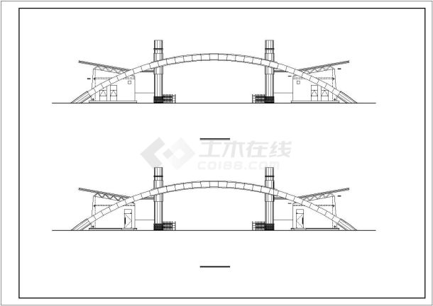 某大门设计CAD详细设计结构大样图-图二
