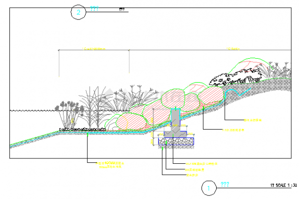 某典型自然驳岸做法CAD详细全套设计-图一
