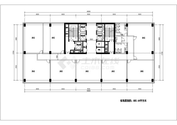 秦皇岛市某现代化小区22层公寓式住宅楼平面设计CAD图纸-图一