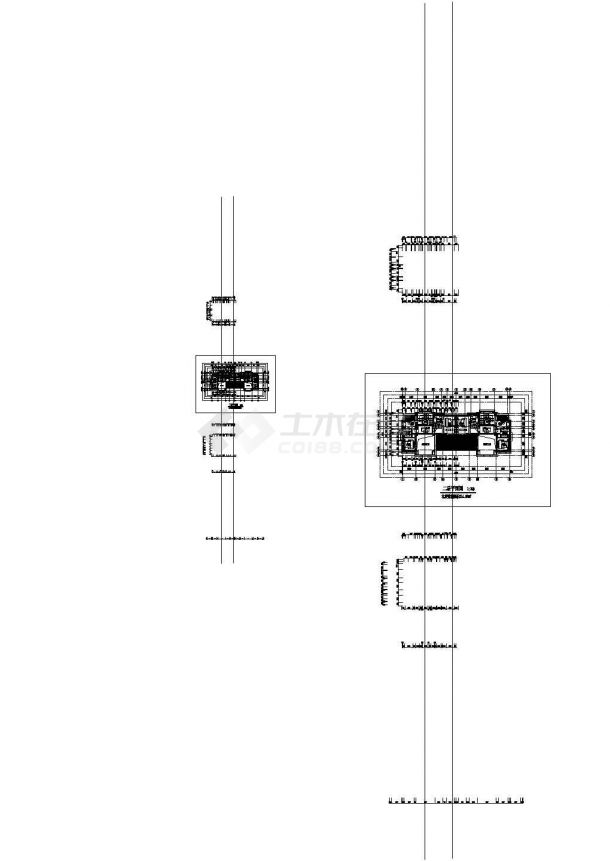 1070平米3层砖混结构双拼式别墅楼建筑设计CAD图纸（含地下一层）-图二