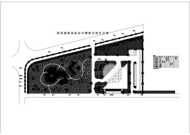 某浦东机场CAD景观绿化设计方案办公楼-图一