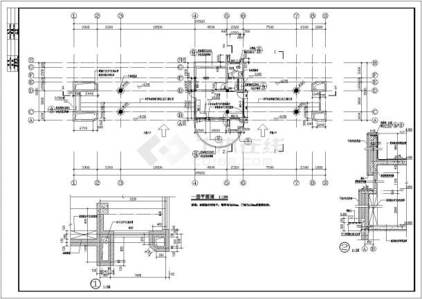 某中学大门CAD节点结构设计完整施工图-图二