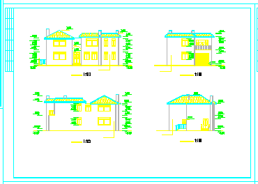 北美风情小别墅设计建筑cad施工图纸-图二