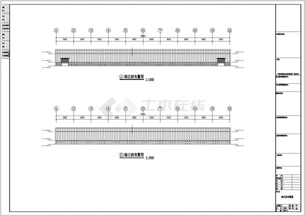 某产业园商用钢框架20跨度工程设计施工CAD图纸-图二