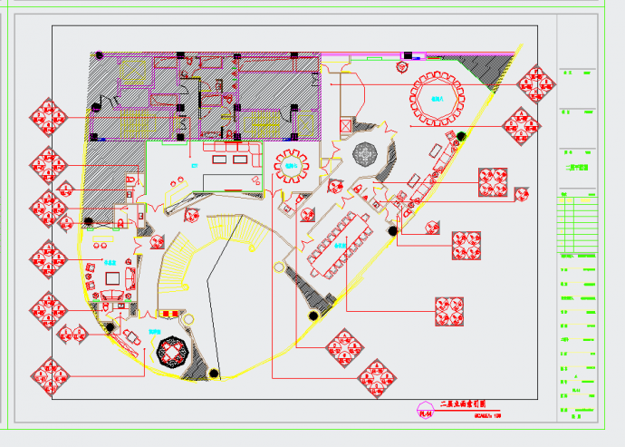 某地高档奢华休闲会所装修设计施工图CAD图纸_图1