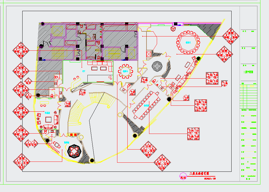 某地高档奢华休闲会所装修设计施工图CAD图纸