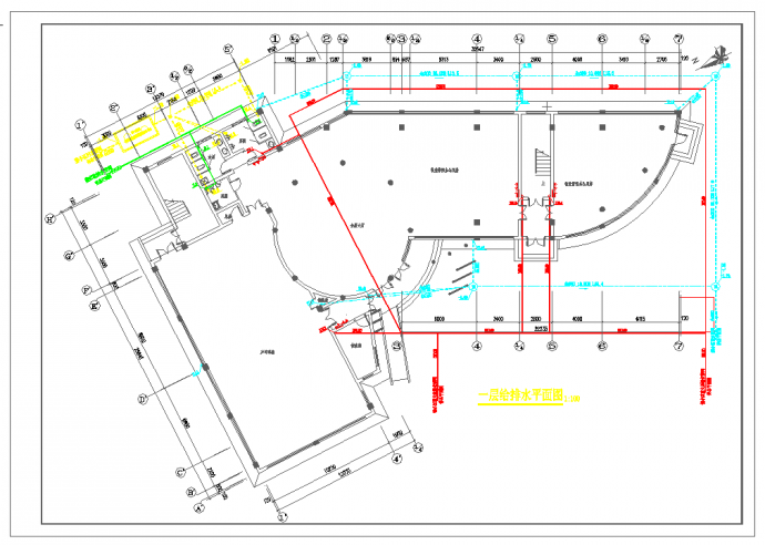 某地某三层高级会所给排水设计CAD图纸_图1