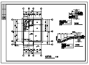 别墅设计_300平米某三层带阁楼框混结构私人别墅建筑施工cad图纸-图一