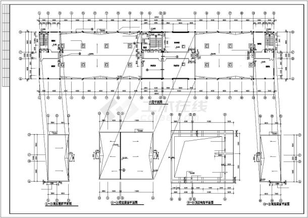 6856平方米五层办公楼建筑施工设计图-图一