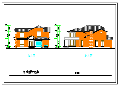 南方别墅一套建筑设计方案cad图纸-图一