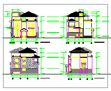 某独立联排别墅建筑施工cad设计图