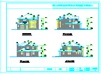 二层独栋别墅建筑方案设计cad图纸_图1