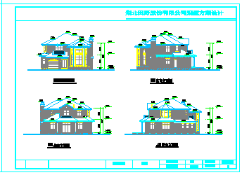 二层独栋别墅建筑方案设计cad图纸