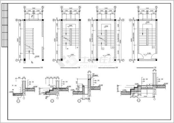 永康市某工业区1400平米3层框混结构办公楼全套建筑设计CAD图纸-图二