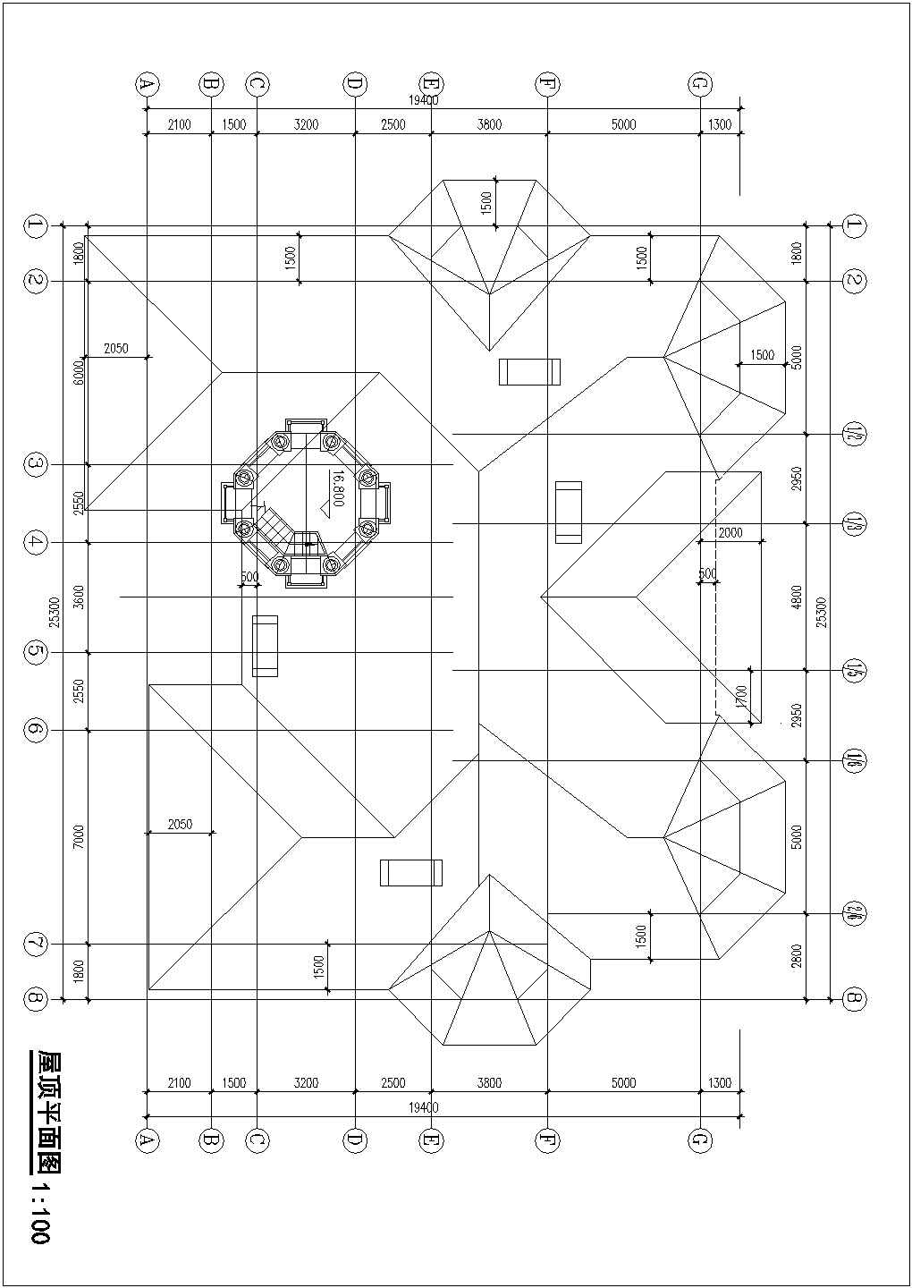 框架结构别墅CAD布置图
