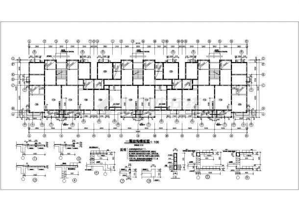 某七层砖混住宅房CAD设计图-图二