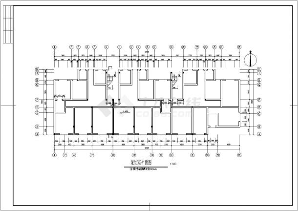 某地多层砖混建筑装修cad图纸-图一