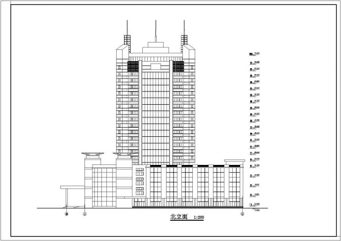 某21层框架商务酒店建筑设计方案图_图1