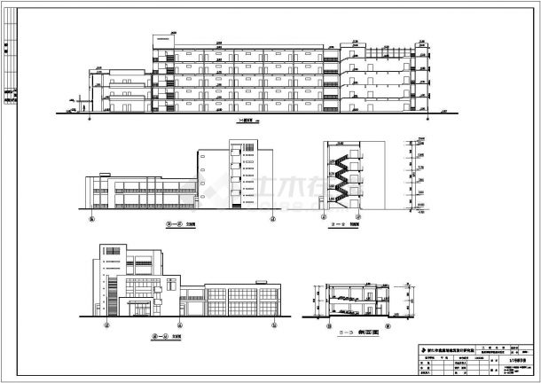 温州某5层框架教学楼建筑设计方案图-图二