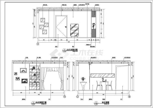 北京剪力墙住宅（一居室）室内装修设计施工图-图二