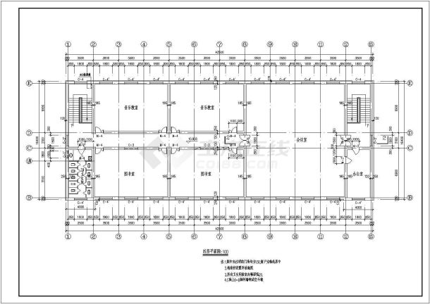 【山西】四层砖混结构教学综合楼建筑施工图-图二