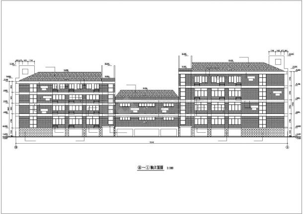 某中学四层综合楼建筑设计施工图含总图-图二