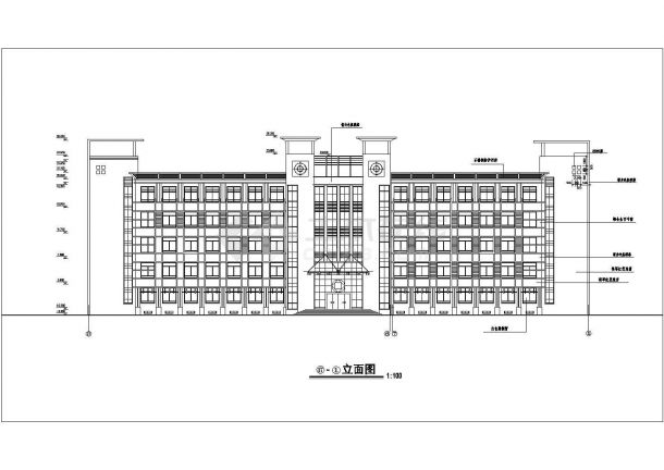 某中学六层综合实验楼建筑设计施工图-图二