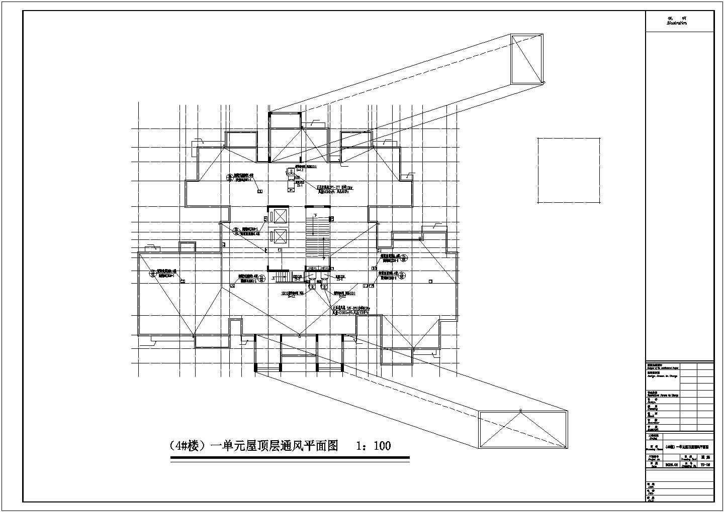 某小区33层住宅楼通风设计cad图纸，地下二层