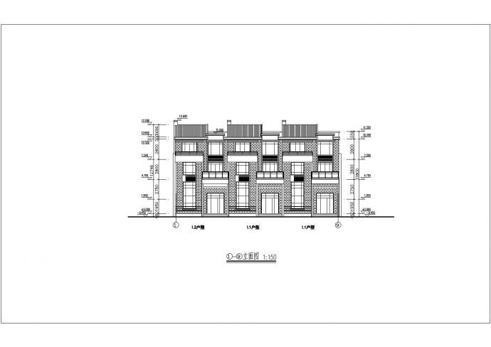 某3层框架结构联排别墅建筑施工图纸_图1