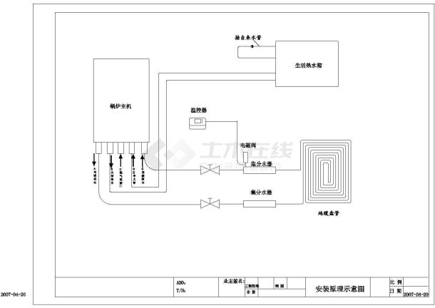 某别墅地暖设计cad图纸，共4张图-图二