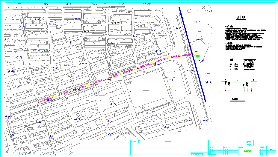 某经典的地区市政道路纵平立剖面图