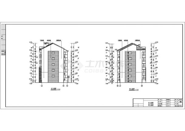 某地5层砖混住宅楼建筑设计施工图-图一