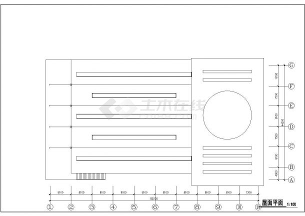 某学校多层学生活动中心建筑方案设计图-图二