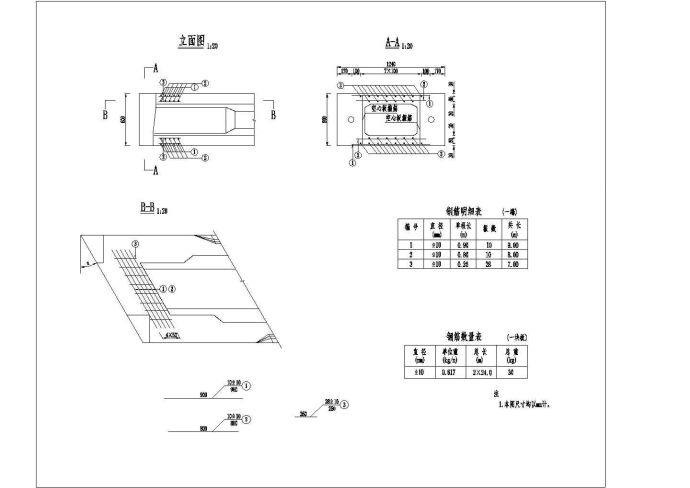 10m预应力混凝土简支空心板（公路II级）成套cad设计图纸_图1