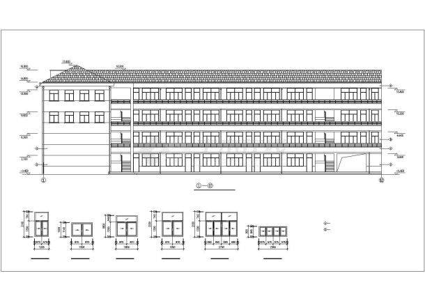 某中学四层框架结构教学楼结构设计施工图-图二