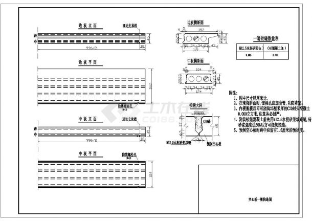 柳州分输泵站进站路某桥全套（空心板）设计图纸-图二