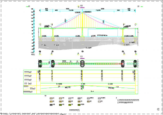 青岛海湾大桥某航道桥索塔设计图纸_图1