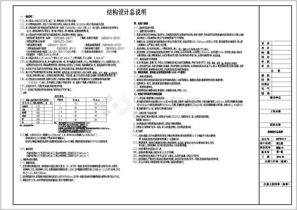 【湖南】地上一层框架结构传达室结构施工图-图一