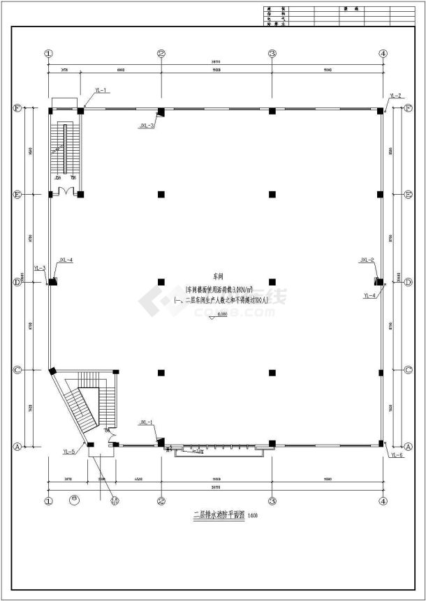 某厂房二层砖混结构给排水及消防施工图-图二