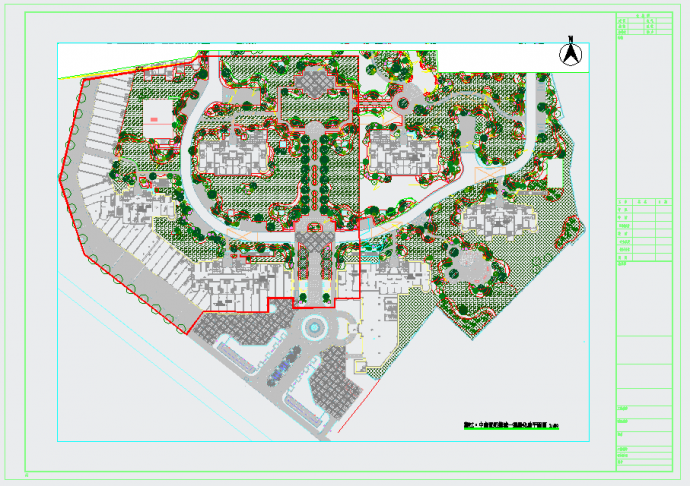 某高档住宅小区景观规划设计平面施工图_图1