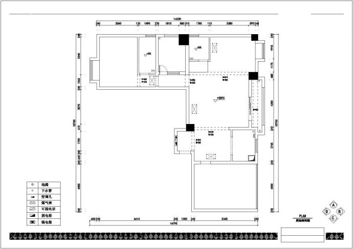 【武汉】现代都市两居室装修施工图（含效果图）_图1
