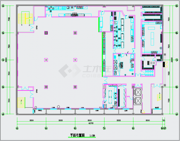 【北京】某地下现代风格餐厅装修设计施工图-图二