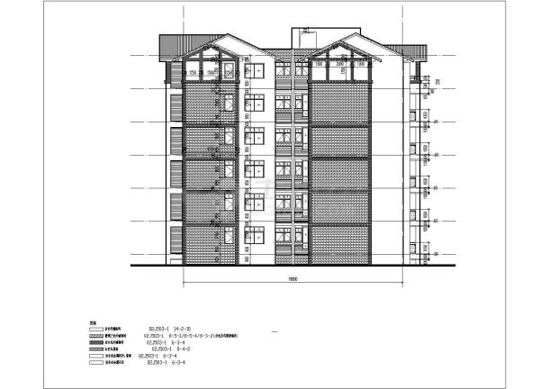 都江堰某小区坡屋顶单体建筑设计施工图-图一