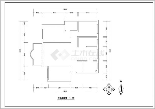 某地高层剪力墙结构住宅（三室两厅）室内装修设计方案图-图一